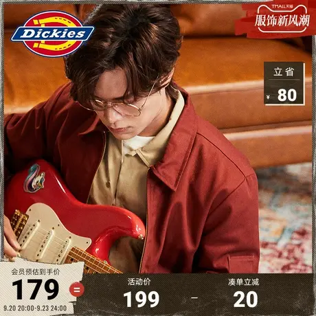 【告五人同款】Dickies三色牛领LOGO汗布短袖T恤男女工装灵感上衣图片