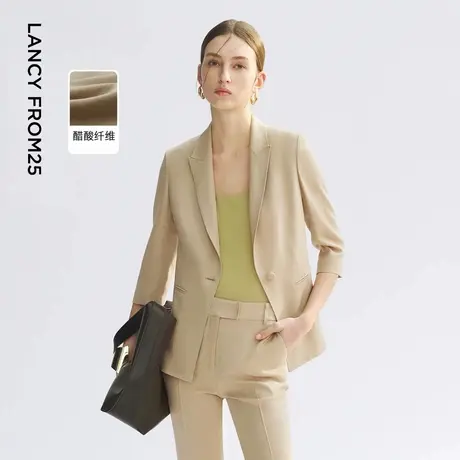 【25高智衣橱】朗姿二醋酸商务七分袖西装外套醋纤高级西服女夏图片