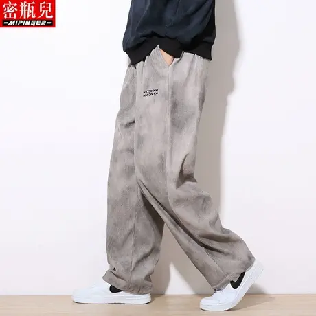 密瓶儿休闲裤运动裤秋冬季运动裤加肥加大灰色长裤子男款宽松潮流图片