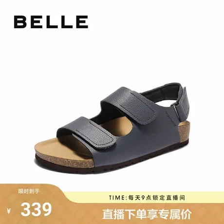 百丽舒适休闲凉鞋男2025新款夏季魔术贴勃肯鞋户外沙滩鞋B3733BL5商品大图