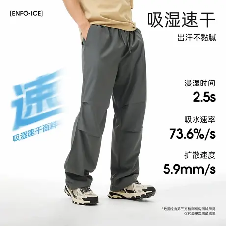 【好物体验专享】骆驼男装休闲裤男直筒宽松凉感2025春夏运动长裤商品大图