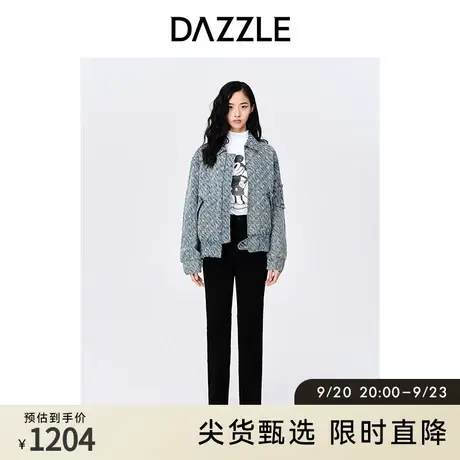 DAZZLE地素奥莱 立体LOGO设计感牛仔棉服外套女2D4RB156S图片