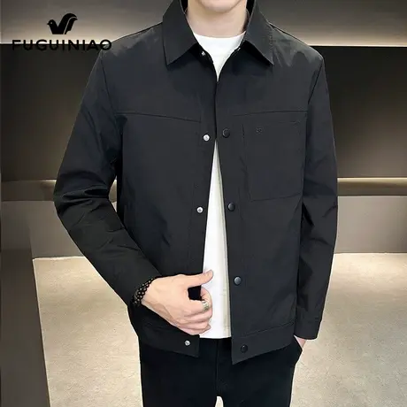 富贵鸟翻领外套男士工装上衣服2025年秋季新款高端休闲夹克衫男装商品大图