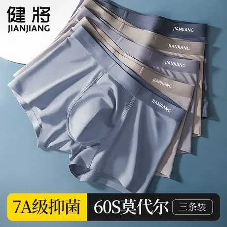 健将男士内裤男款莫代尔纯棉抗菌四角裤夏季薄款冰丝男生平角短裤商品大图