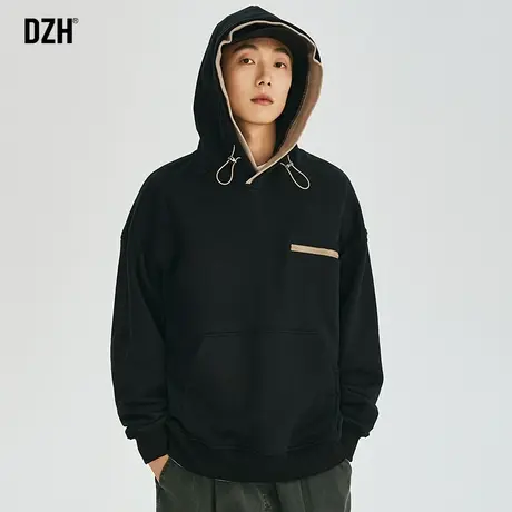 男士黑色卫衣男连帽秋季潮牌男装外套新款2023爆款长袖衣服潮流男图片