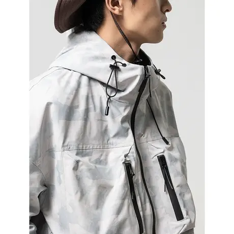 男士户外连帽冲锋衣外套男春秋款2023年新款迷彩工装夹克潮牌男装商品大图