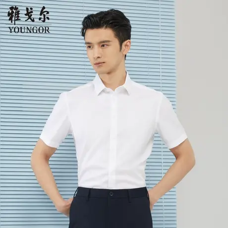 雅戈尔奥莱 商场同款男士短袖衬衫新款官方正品商务休闲短袖衬衫商品大图