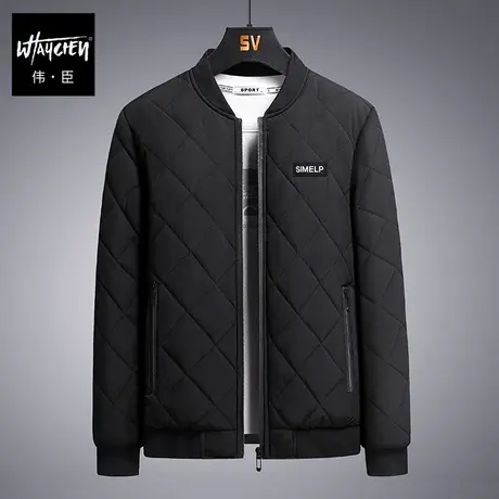 伟臣潮流商务休闲大码男装飞行夹克棉衣男胖子加肥加大棒球领棉服图片