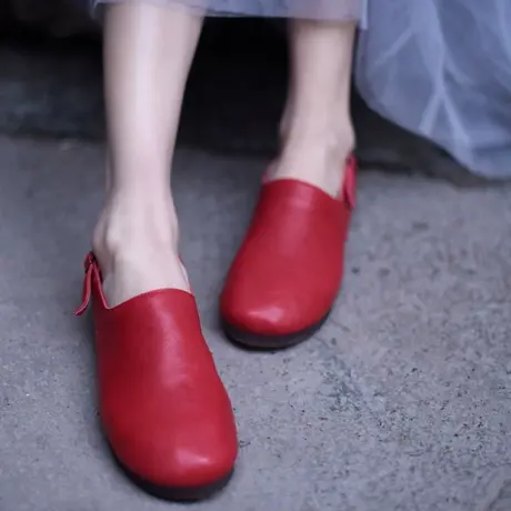 Artmu阿木原创平底包头凉鞋女软底文艺半凉鞋新款真皮女鞋商品大图