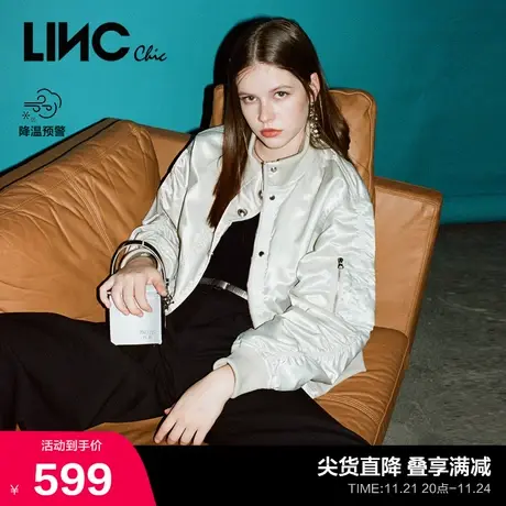 LINCCHIC金羽杰羽绒服女潮酷飞行员夹克短款轻薄羽绒服女外套1101图片