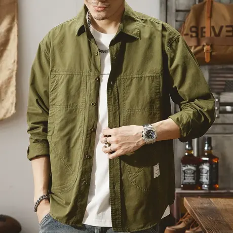 Modi Nick/摩帝尼克盐系男友穿搭衬衫男士春秋长袖休闲宽松日系潮商品大图