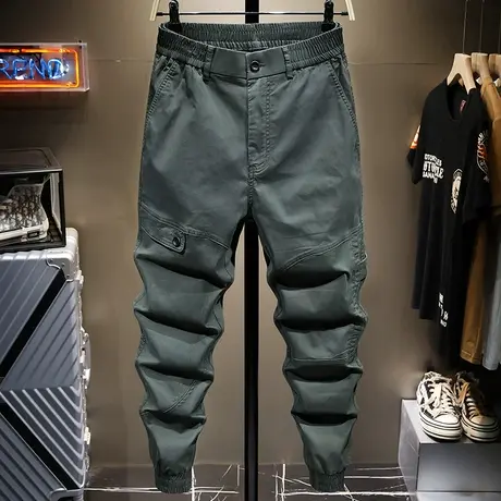 潮牌2022夏季薄款工装裤男宽松口袋机能休闲长裤小脚裤子束脚裤男图片