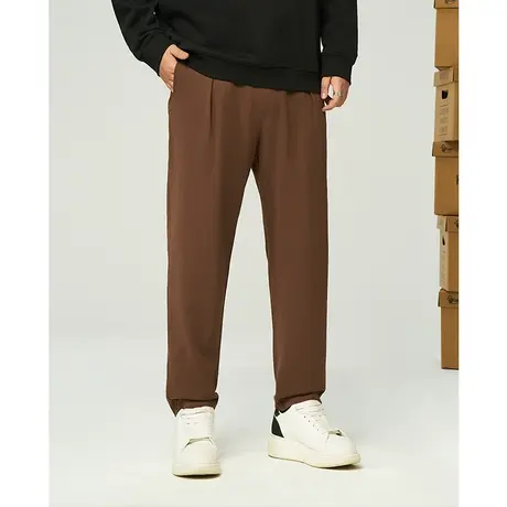 黑劲大码男装休闲裤秋季新款加肥加大宽松直筒胖子帅气简约小西裤商品大图