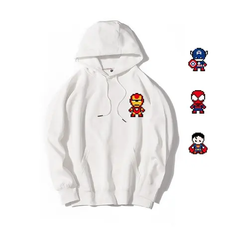 Q版像素画漫威marvel周边衣服钢铁侠蜘蛛侠美国队长超人卫衣连帽商品大图