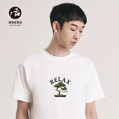 后序【放青松】新中式短袖T恤男夏季原创个性玩味半袖中国风男装商品大图