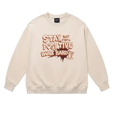 美式复古高街POP图案印花情侣卫衣秋冬潮牌重磅宽松百搭男女外套图片