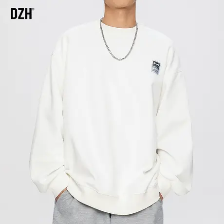 男生白色卫衣男春秋款潮牌休闲外套2024年新款男装情侣内搭打底衫商品大图