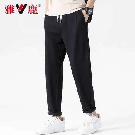 【莱赛尔天丝】雅鹿男士休闲裤2024春季新款时尚百搭直筒男长裤子商品大图