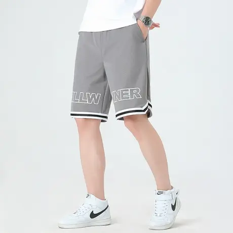 短裤男士篮球裤夏季宽松美式潮牌训练五分裤跑步网眼运动休闲裤子商品大图