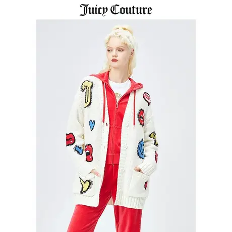 Juicy Couture橘滋毛衫女美式春季新款时尚针织羊毛混纺开衫外套商品大图
