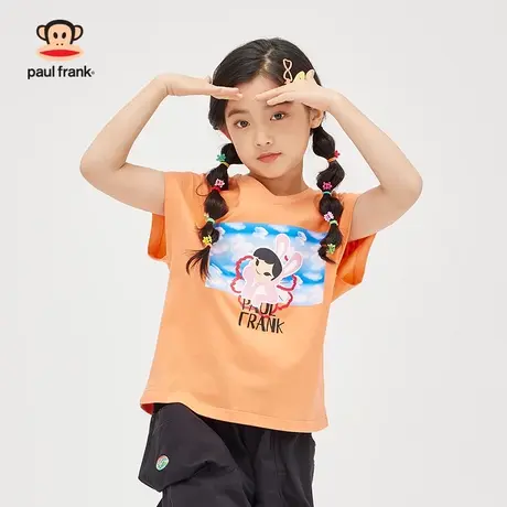 大嘴猴童装女童短袖t恤2023年夏季新品半袖中大儿童纯棉上衣体恤商品大图