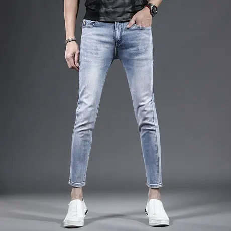九分牛仔裤男修身小脚2023新款夏季薄款弹力百搭休闲男士裤子9分商品大图