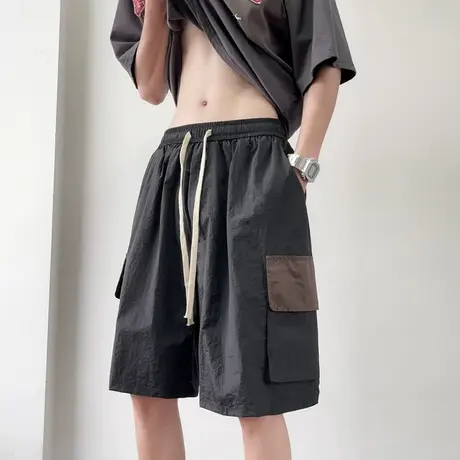 大码工装短裤男夏季薄款设计感小众潮牌美式高街休闲宽松五分裤子商品大图