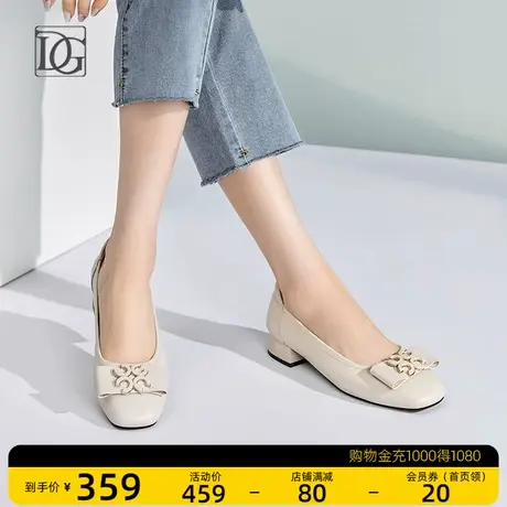 【商场同款】头层牛皮浅口通勤单鞋女低跟2023新款舒适真皮妈妈鞋商品大图