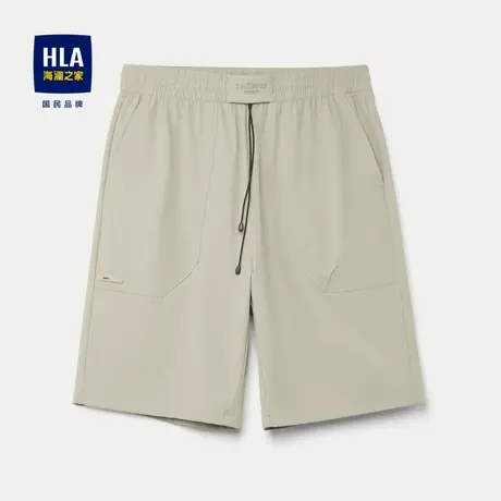 HLA/海澜之家舒适弹力休闲中裤2024春夏新款柔软亲肤松紧腰裤子男商品大图