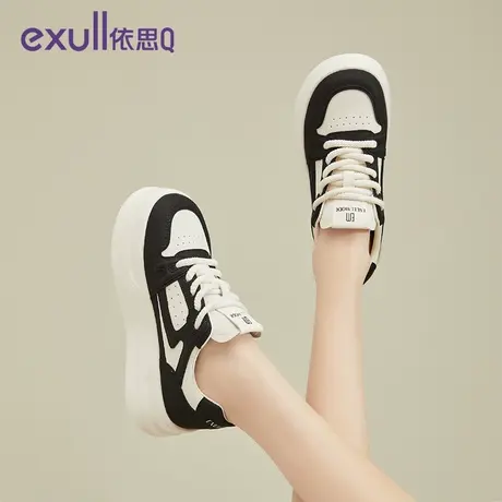 exull/依思Q运动鞋女2024春季新款网面透气厚底显脚小休闲女鞋商品大图