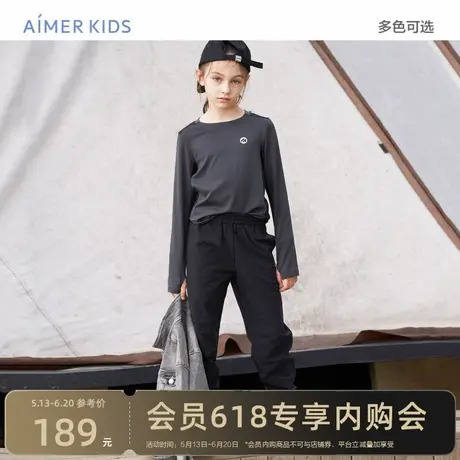爱慕儿童男女孩中性春季长裤子黑色工装裤休闲百搭卫裤图片