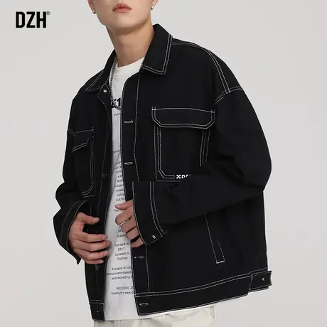 男士工装牛仔外套男秋季潮高级感2023新款小众情侣装秋装美式夹克商品大图