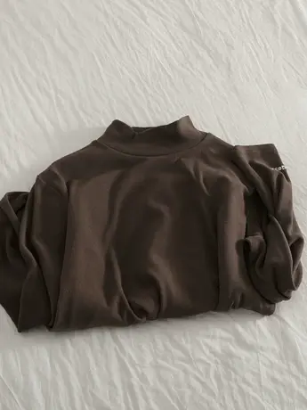 软糯有质感，手感超级好~冬季新款高领简约纯色加绒打底衫上衣女商品大图