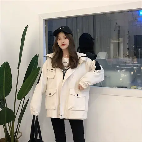 外套女复古百搭春春秋季2021年新款韩版宽松休闲夹克短上衣服图片