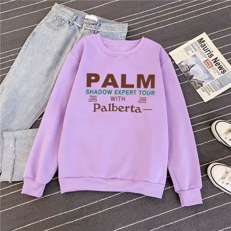 香芋紫卫衣女宽松韩版无帽加厚加绒新款2024年秋季粉色中长款秋冬图片