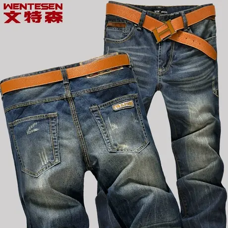 春夏新款青年牛仔裤男宽松直筒男裤韩版潮流休闲百搭潮牌长裤子男商品大图