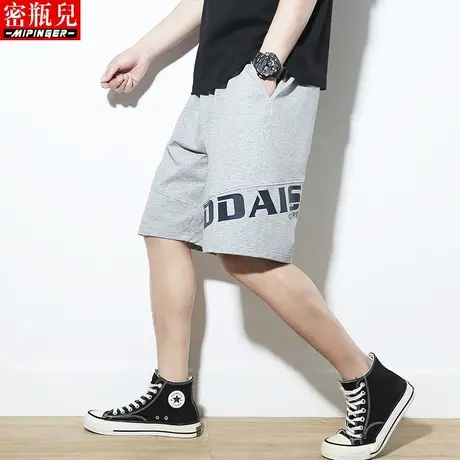 密瓶儿灰色短裤五分裤男夏季男士休闲运动裤子宽松胖子大码男装潮图片