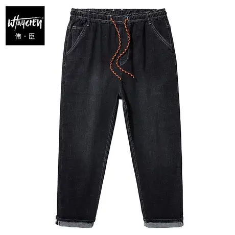 伟臣2023秋冬新品大码男装休闲百搭牛仔裤胖子加肥加大宽松长裤男商品大图