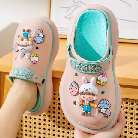 洞洞鞋女款夏季外穿网红可爱护士防滑沙滩凉鞋厚底包头踩屎感拖鞋图片