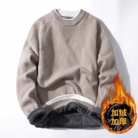 高级感纯色毛衣男潮ins秋冬季新款宽松慵懒风日系复古针织衫外套商品大图