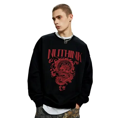 Nuthink加绒加厚新年过年拜年龙年本命年卫衣男春季大码套头上衣商品大图