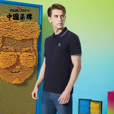 【丝光/莱赛尔】柒牌男士短袖polo衫夏季2022薄款商务休闲翻领T恤图片