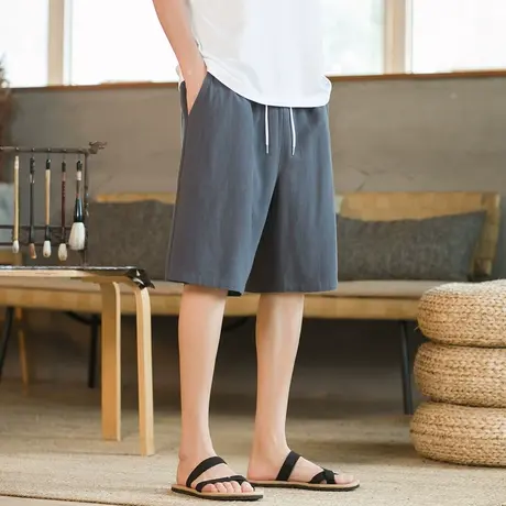 短裤男 不过膝夏季裤子薄款男士跑步运动弹力宽松睡裤休闲大裤衩商品大图