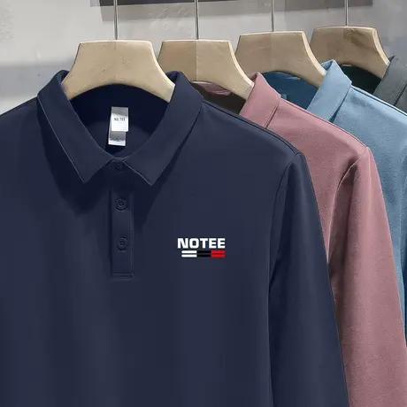 翻领polo衫长袖t恤男装2023秋季新款潮流带领打底衫保罗有领秋衣商品大图