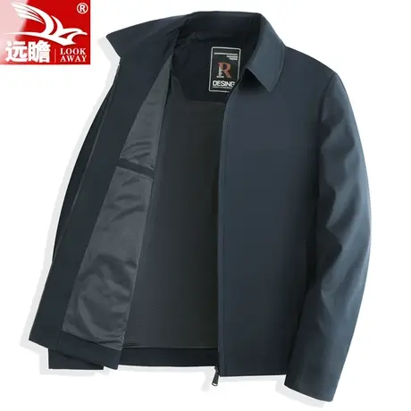 中老年爸爸装2023秋季新款男士翻领夹克宽松休闲上衣春秋外套男款商品大图