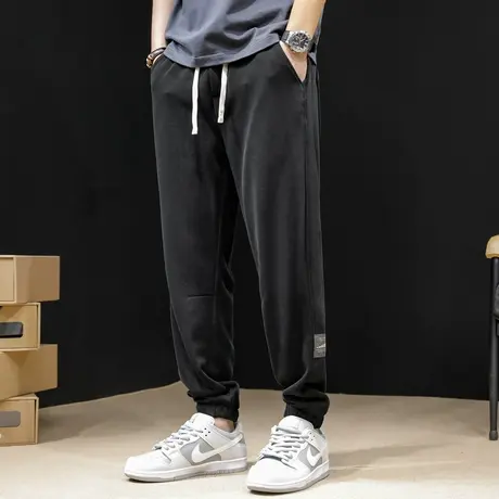 秋季薄款2023新款运动裤男春秋束脚休闲裤子男士宽松大码柔软卫裤商品大图