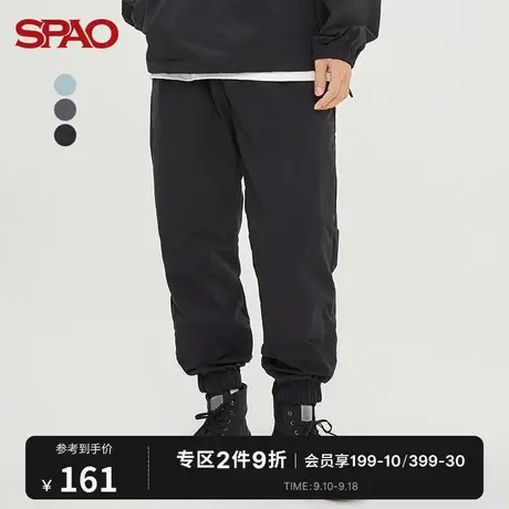 SPAO男士休闲裤秋冬新款时尚休闲百搭束脚松紧腰长裤SPTCC23H15图片