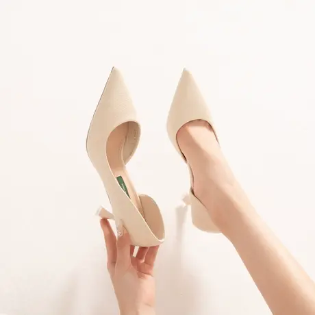 法式气质高跟鞋女2023年夏季新款尖头百搭软皮工作鞋性感细跟凉鞋图片