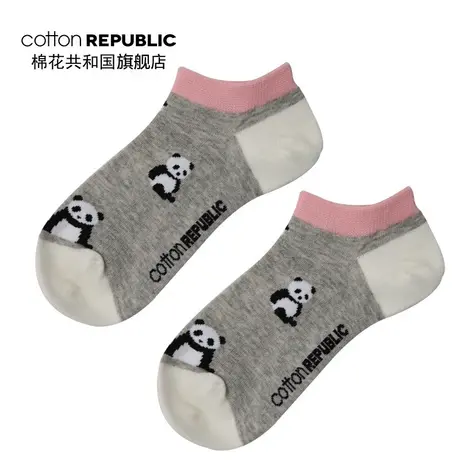 Cotton Republic/棉花共和国女士船袜2018春夏新款休闲提花女短袜图片