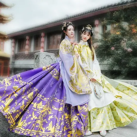 会员限定 冷杉楼阁 如梦霓裳汉服女袄裙长袄妆花织金马面裙夏季图片